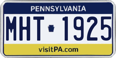PA license plate MHT1925