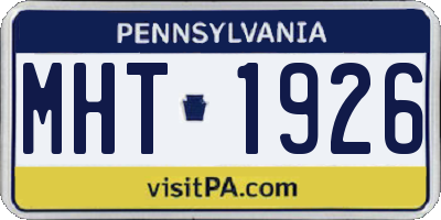 PA license plate MHT1926