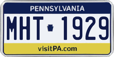 PA license plate MHT1929