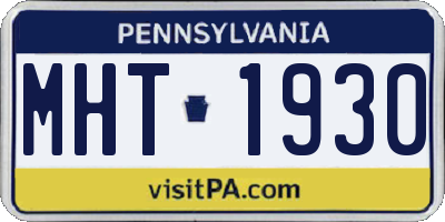 PA license plate MHT1930