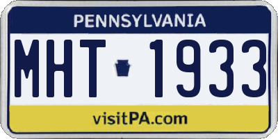 PA license plate MHT1933
