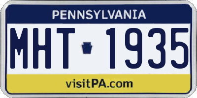 PA license plate MHT1935