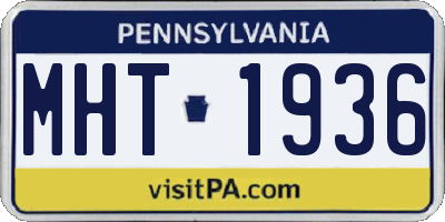 PA license plate MHT1936