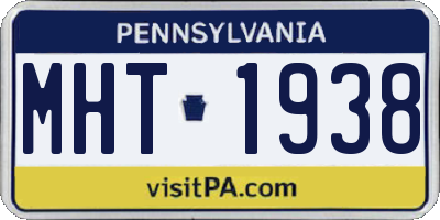 PA license plate MHT1938