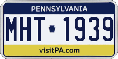 PA license plate MHT1939