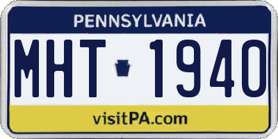 PA license plate MHT1940