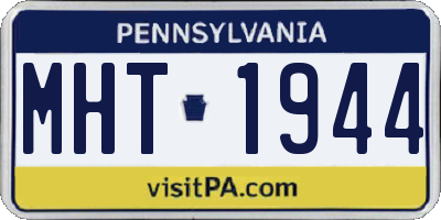 PA license plate MHT1944