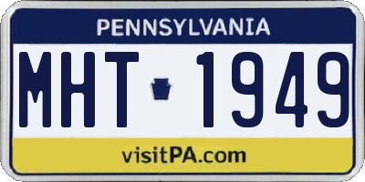 PA license plate MHT1949
