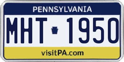 PA license plate MHT1950