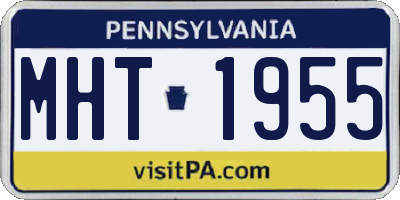 PA license plate MHT1955