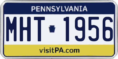 PA license plate MHT1956