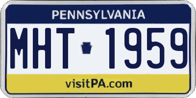 PA license plate MHT1959
