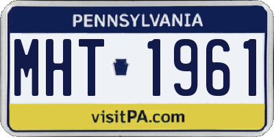 PA license plate MHT1961