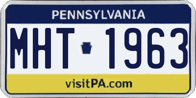 PA license plate MHT1963