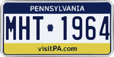 PA license plate MHT1964