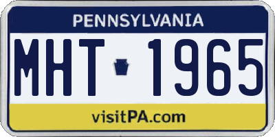 PA license plate MHT1965