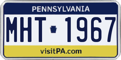 PA license plate MHT1967
