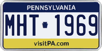 PA license plate MHT1969
