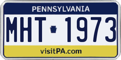 PA license plate MHT1973