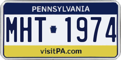 PA license plate MHT1974