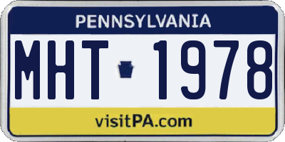 PA license plate MHT1978