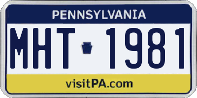 PA license plate MHT1981