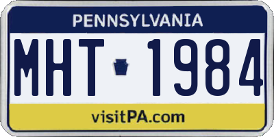 PA license plate MHT1984