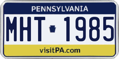 PA license plate MHT1985