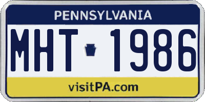 PA license plate MHT1986