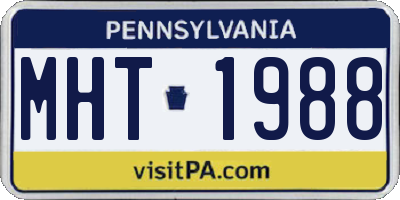 PA license plate MHT1988