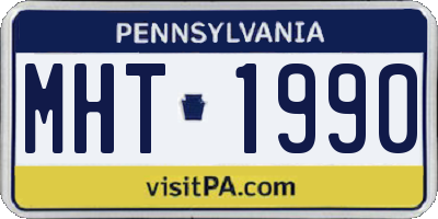 PA license plate MHT1990