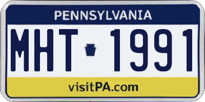 PA license plate MHT1991