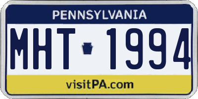 PA license plate MHT1994