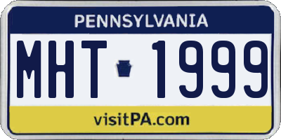 PA license plate MHT1999