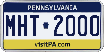 PA license plate MHT2000