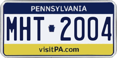 PA license plate MHT2004