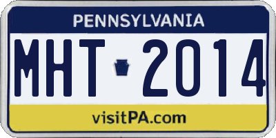 PA license plate MHT2014
