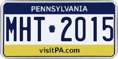 PA license plate MHT2015