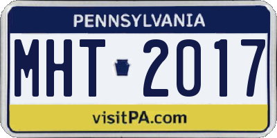 PA license plate MHT2017