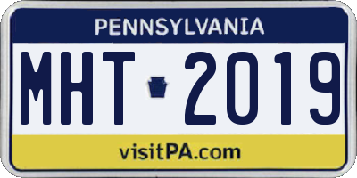 PA license plate MHT2019