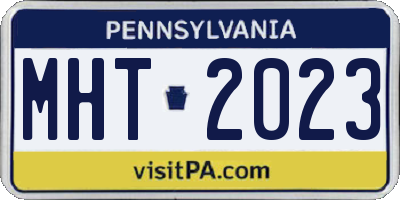 PA license plate MHT2023