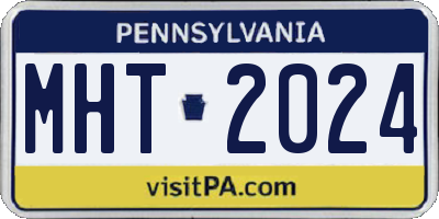 PA license plate MHT2024