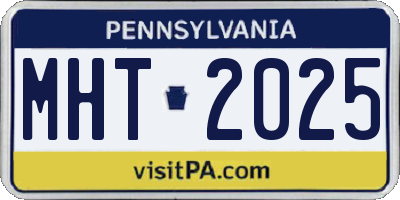 PA license plate MHT2025