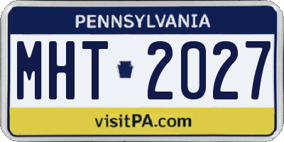 PA license plate MHT2027