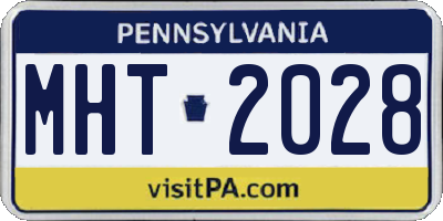 PA license plate MHT2028