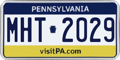 PA license plate MHT2029