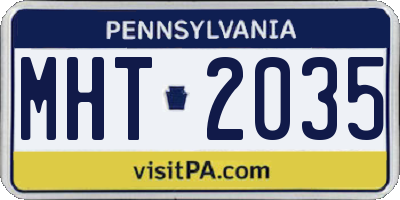 PA license plate MHT2035