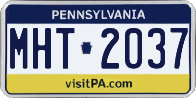 PA license plate MHT2037