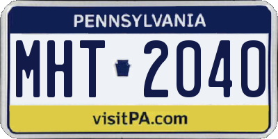 PA license plate MHT2040