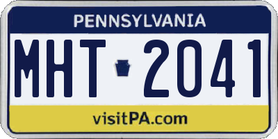 PA license plate MHT2041